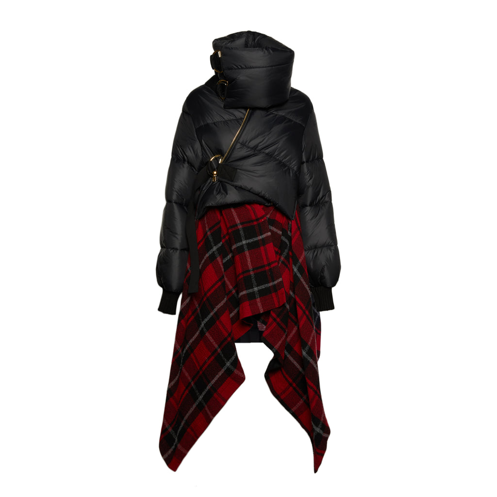 Sveta Milano Poncho in lana Paddington con piumino corto Sconto