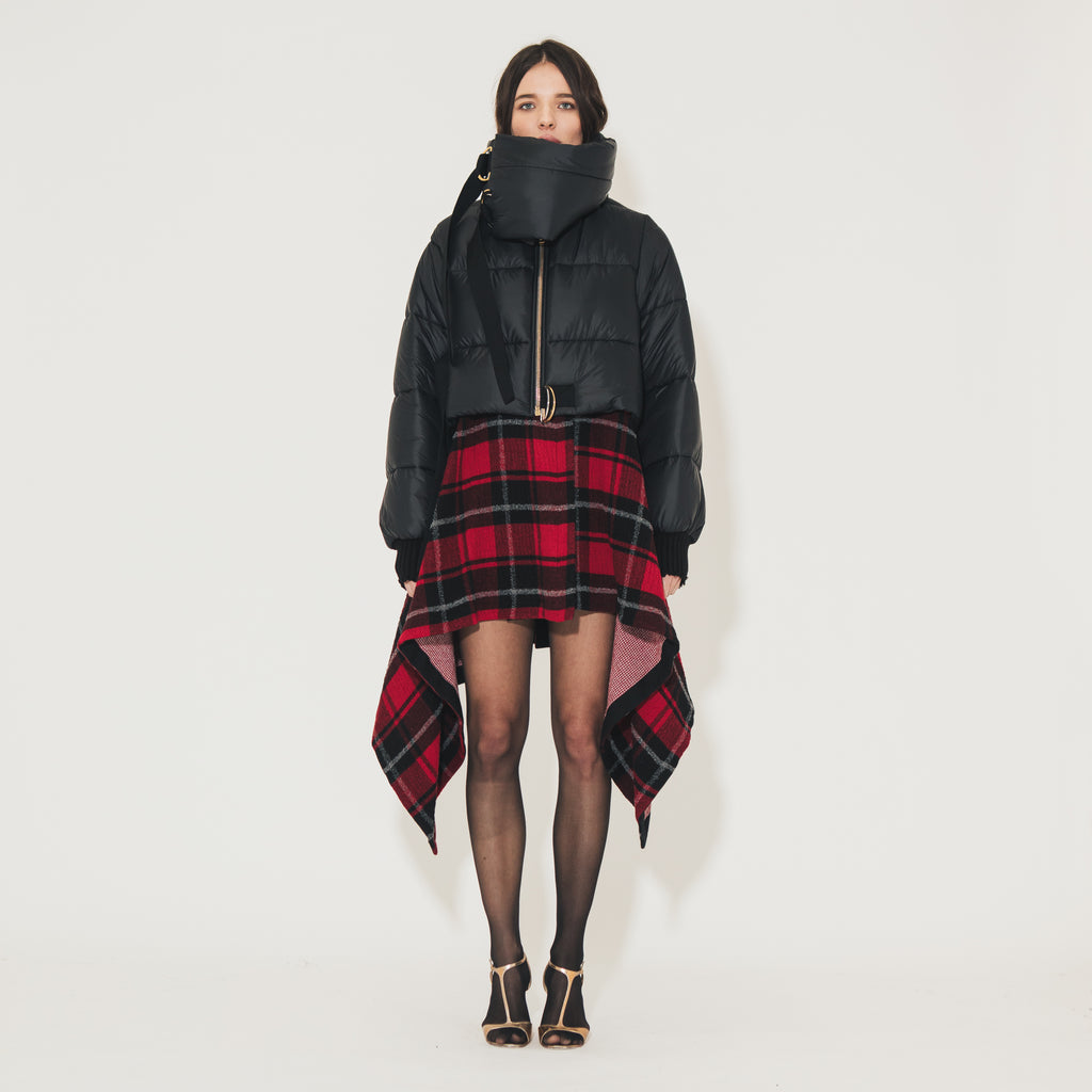 Sveta Milano Poncho in lana Paddington con piumino corto Sconto