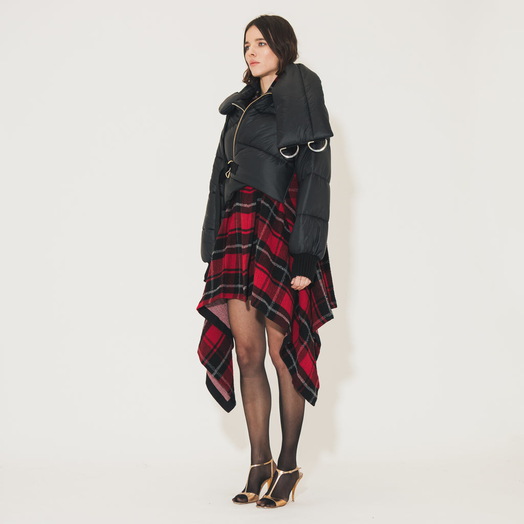 Sveta Milano Poncho in lana Paddington con piumino corto Sconto