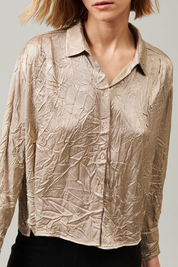 Transit Par Such Camicia fluida in raso di viscosa con effetto stropicciato. modello am – Transit Vendite Flash
