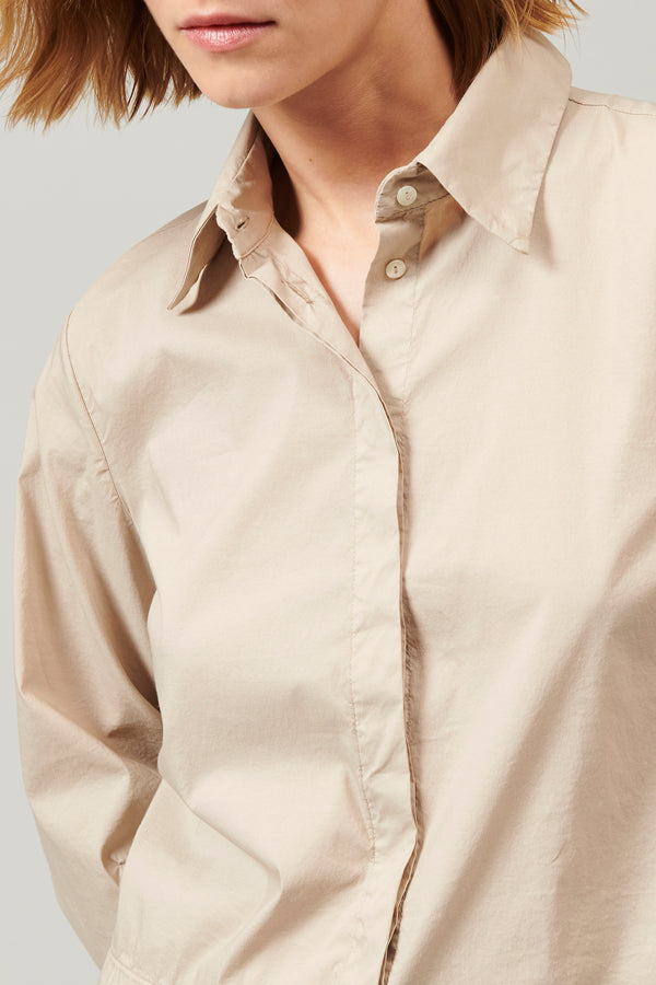 Transit Par Such Camicia in popeline di cotone stretch con manica voluminosa sagomata – Transit Negozio