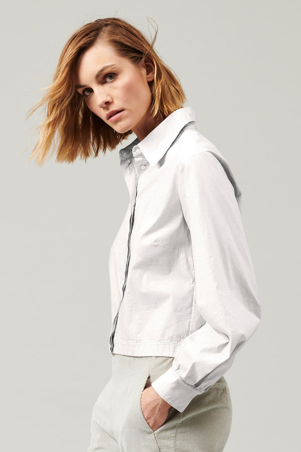 Transit Par Such Camicia in popeline di cotone stretch con manica voluminosa sagomata – Transit 2025