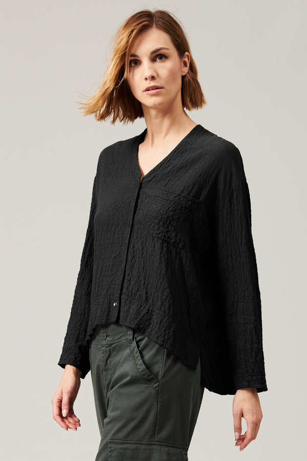 Transit Par Such Camicia stondata in goffrato di misto lana stretch | 1013.CFDTRYP250.1 – Transit Italy