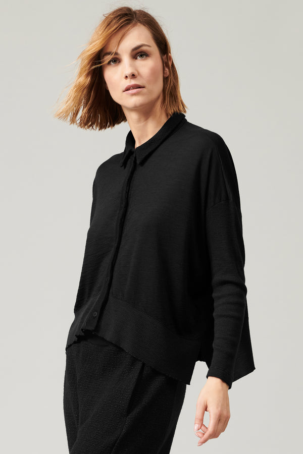 Transit Par Such Camicia over in jersey di lana con manica e fondo in costina | 1013.CF – Transit 2025