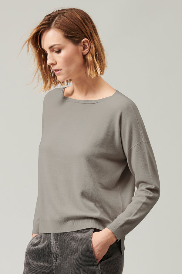 Transit Par Such Maglia oversize in viscosa e lana. linea a scatola collo a barchetta – Transit Acquista Ora