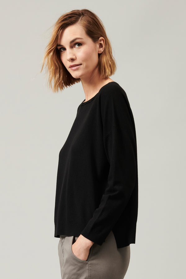 Transit Par Such Maglia oversize in viscosa e lana. linea a scatola collo a barchetta – Transit Affare Del Giorno