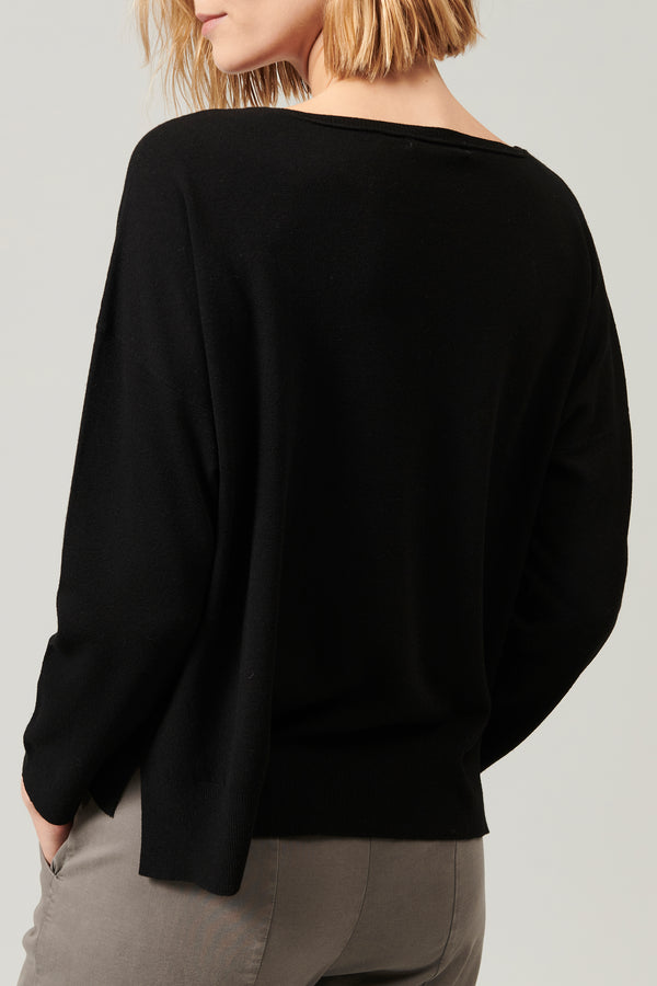 Transit Par Such Maglia oversize in viscosa e lana. linea a scatola collo a barchetta – Transit Affare Del Giorno