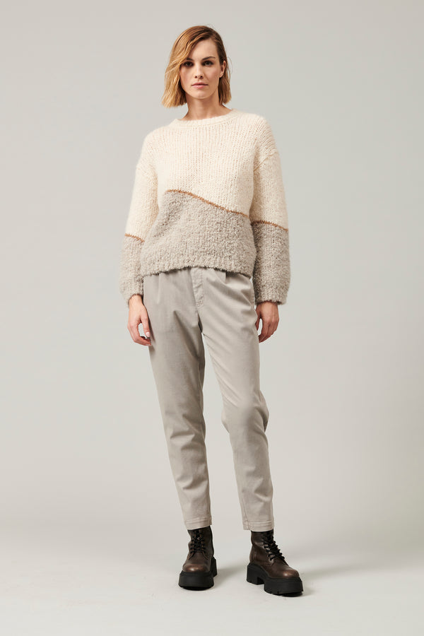 Transit Par Such Maglia oversize girocollo in filato di alpaca naturale con texture bou – Transit Presa