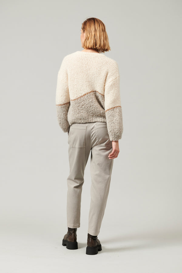 Transit Par Such Maglia oversize girocollo in filato di alpaca naturale con texture bou – Transit Presa