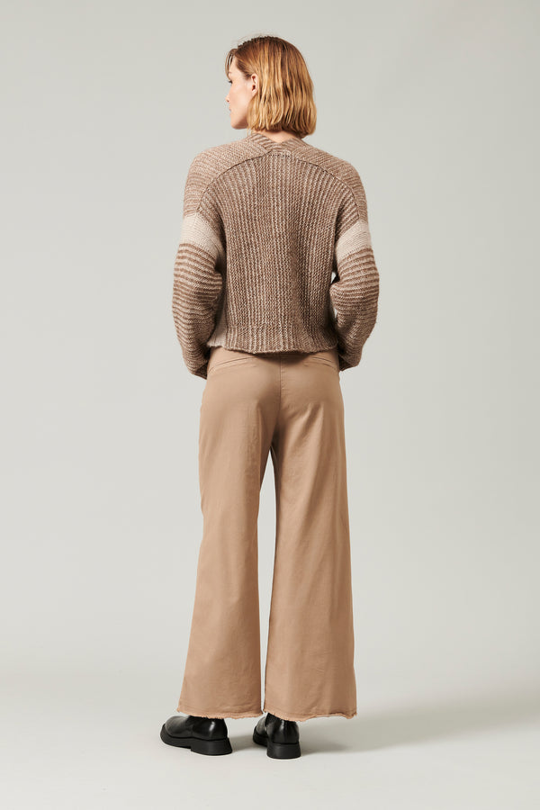 Transit Par Such Cardigan in lana ed alpaca con motivo di riga a contrasto colore | 101 – Transit Saldi Di Fabbrica