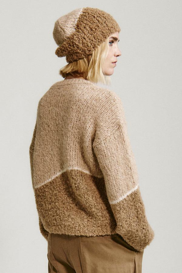Transit Par Such Berretto tricot in filato di alpaca naturale con texture bouclè | 1013 – Transit Italy