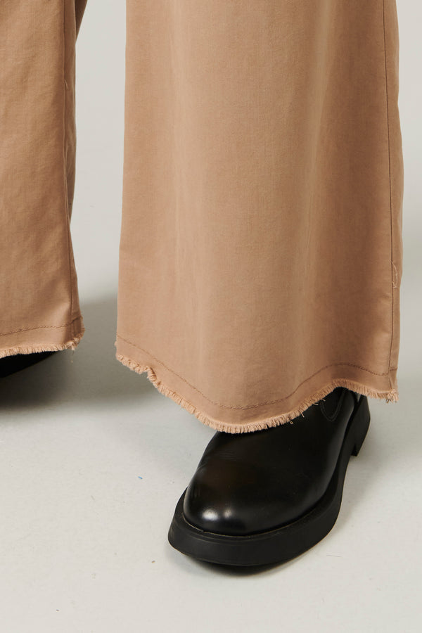 Transit Par Such Pantalone gamba larga e taglio a vivo sul fondo in viscosa e cotone st – Transit Consegna Veloce