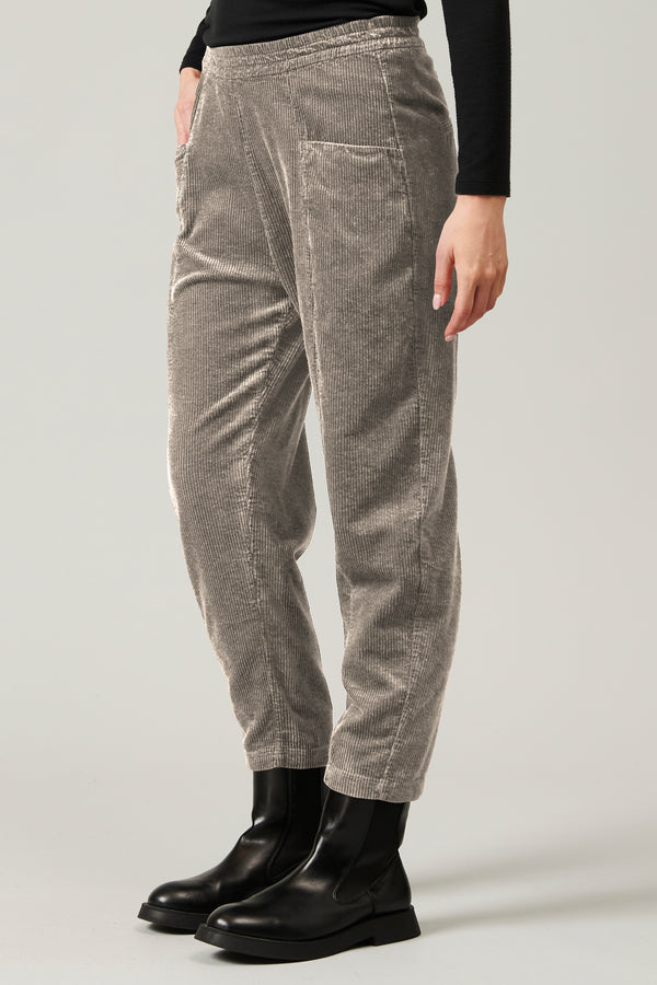 Transit Par Such Pantalone comfort fit con elastico in vita in velluto a coste di visco – Transit Promozione Limitata
