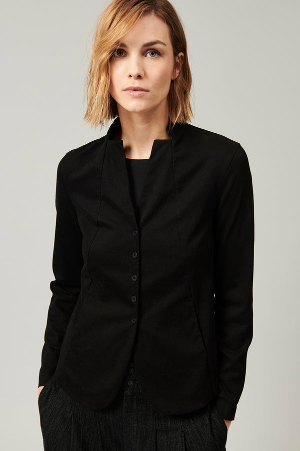 Transit Par Such Giacca con collo alla coreana in tencel modal e cotone stretch | 1013 – Transit Saldi Di Fabbrica