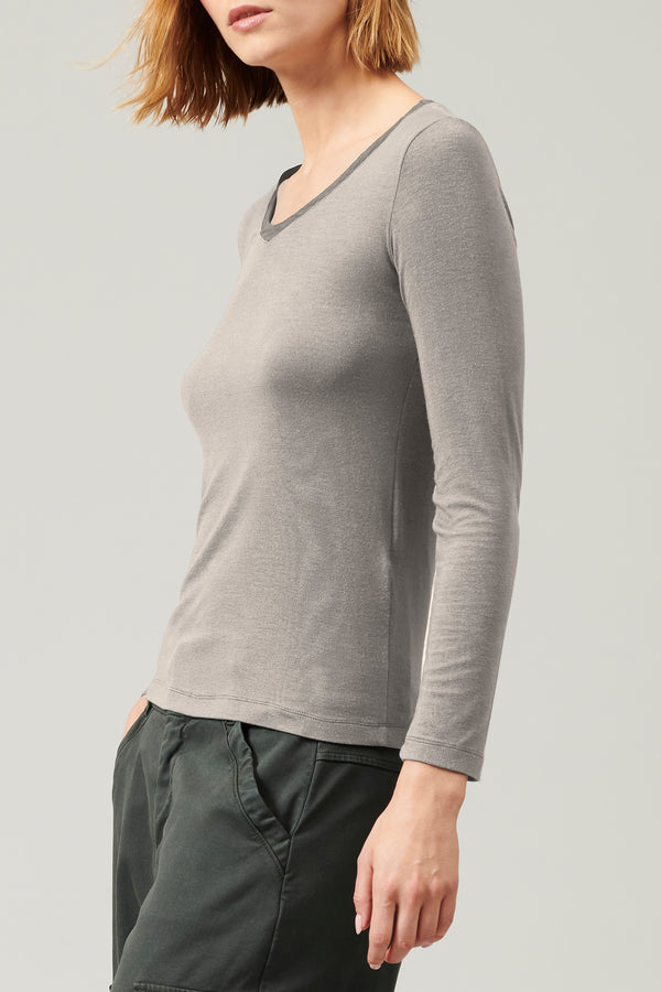 Transit Par Such T-shirt scollo a v slim fit in jersey di modal stretch | 1013.CFDTRYI1 – Transit Italy