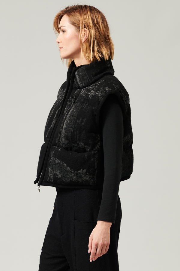 Transit Par Such Gilet corto in maglia di lana e viscosa jaquard imbottito | 1013.CFDTR – Transit Shopping Online