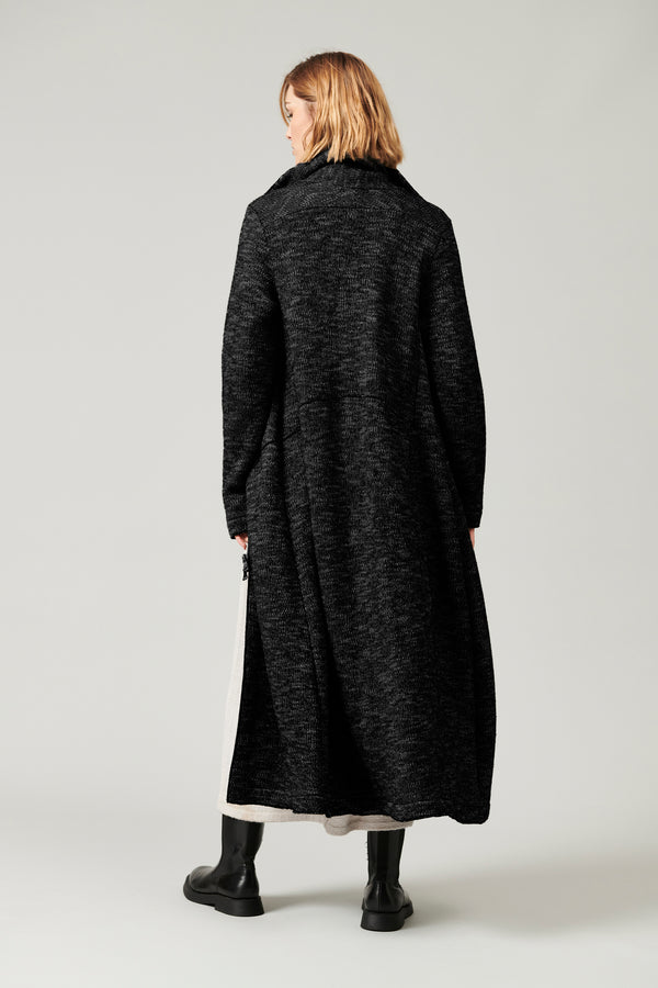 Transit Par Such Cappotto lungo di maglia in misto lana con ampio collo esterno in fant – Transit Prezzo Ridotto