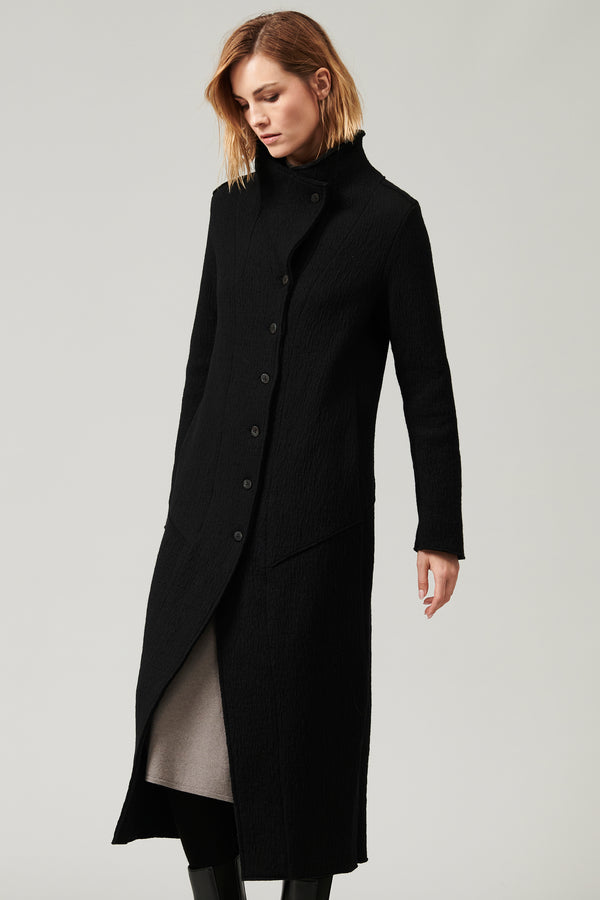 Transit Par Such Cappotto lungo slim fit in maglia di lana cotta | 1013.CFDTRYX332.10 – Transit Limitato a 3 giorni