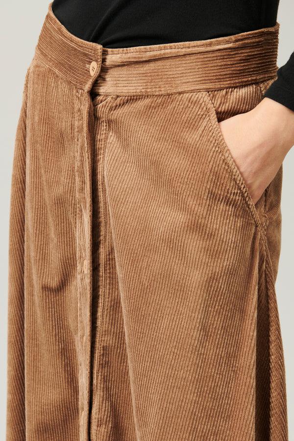Transit Par Such Gonna lunga con bottoni in velluto a coste di viscosa e cotone stretch – Transit In Linea