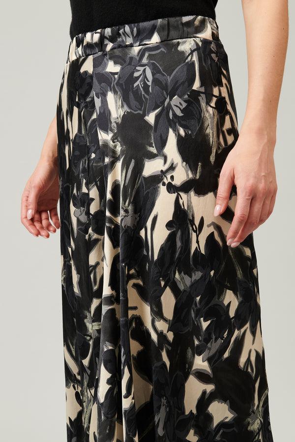 Transit Par Such Gonna fluida in raso di seta con stampa colorata floreale lunghezza a – Transit Shopping Online