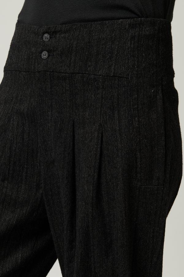 Transit Par Such Pantalone rigato linea bombé com pinces in cotone e viscosa stretch | – Transit Prezzo Ridotto