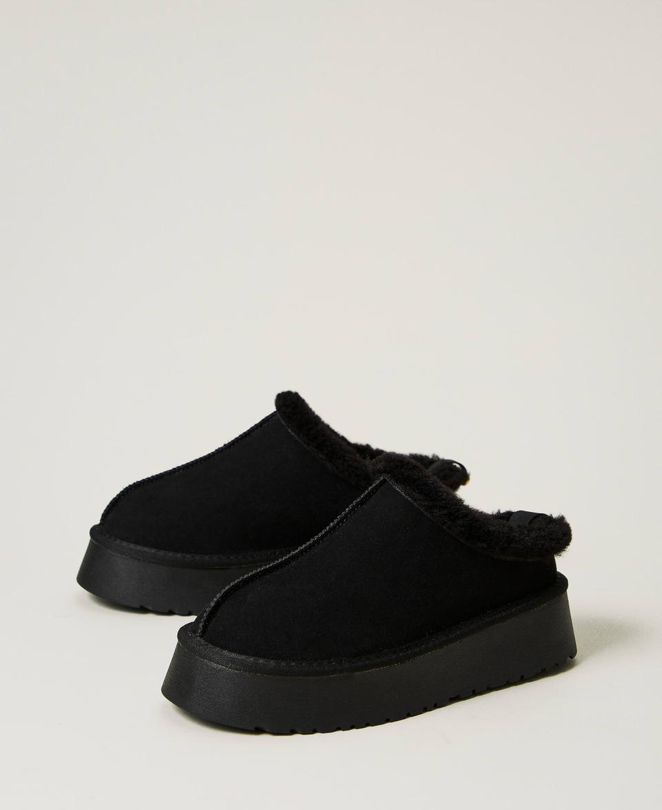 Twin Set Scarpe sabot con faux fur Moda