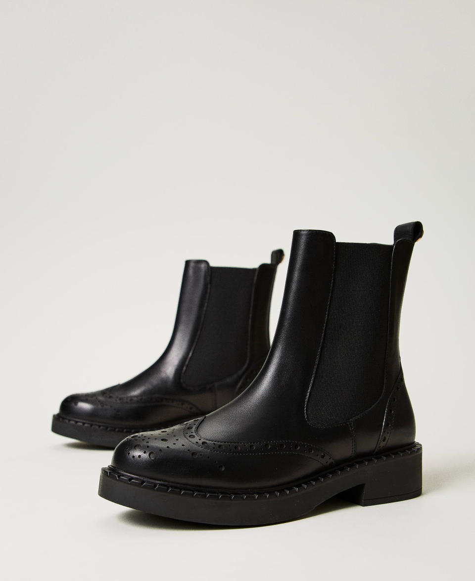 Twin Set Stivaletti chelsea in pelle Promozione