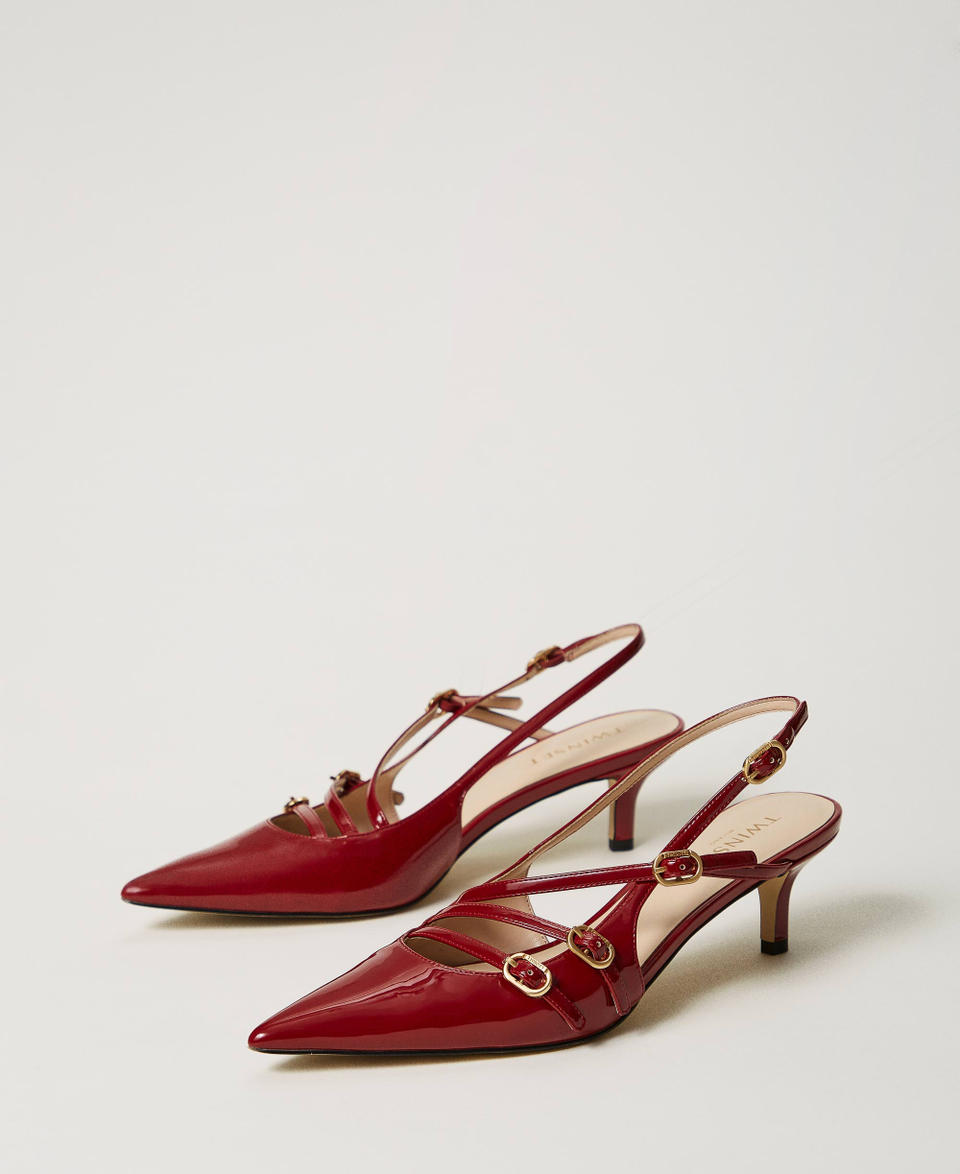 Twin Set Décolleté sling back in vernice con cinturini Spedizione Gratuita