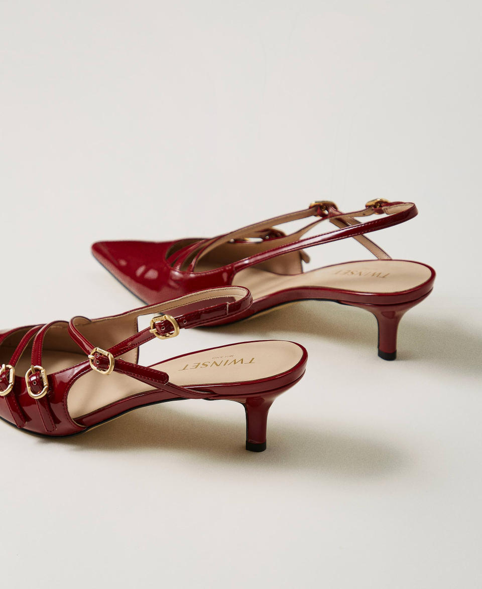 Twin Set Décolleté sling back in vernice con cinturini Spedizione Gratuita