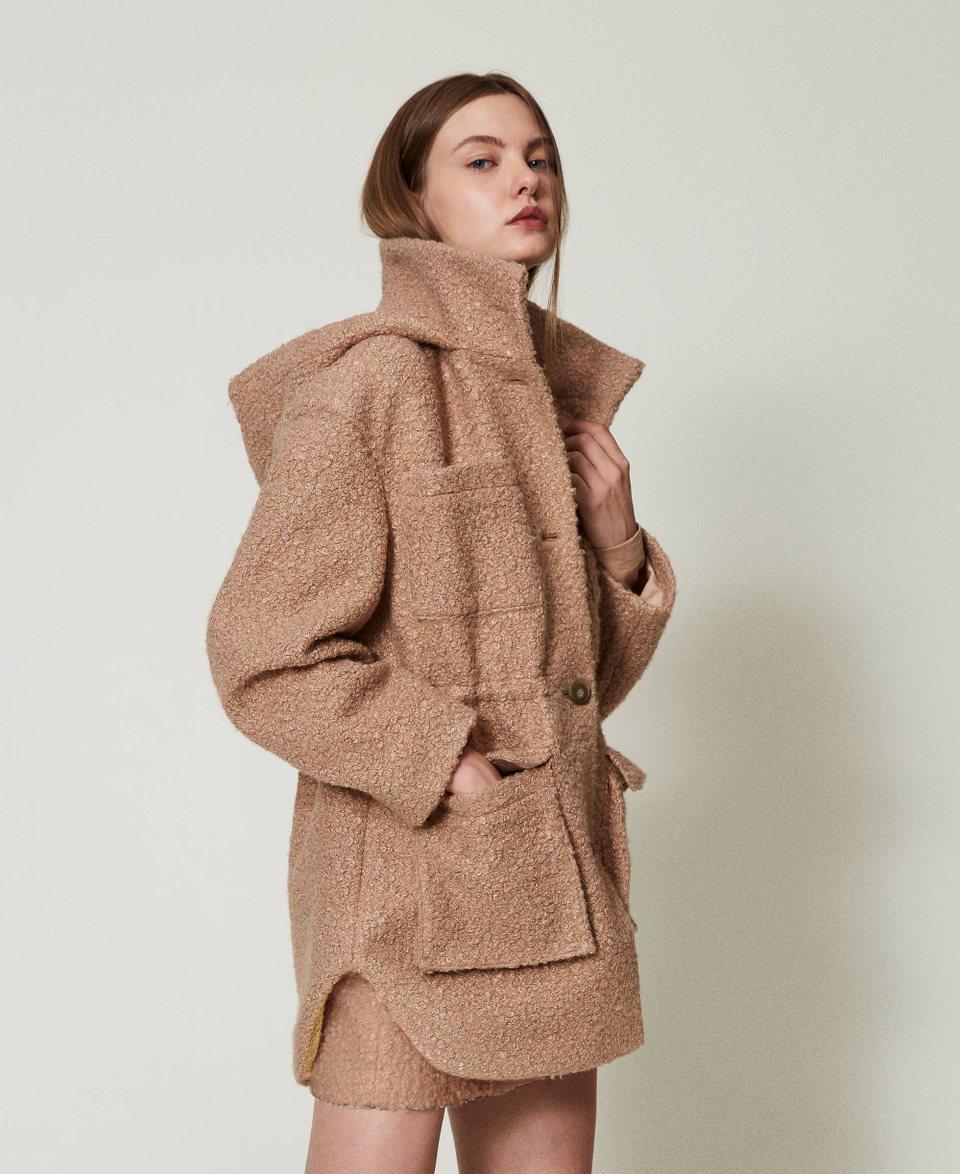 Twin Set Cappotto parka in panno arricciato Promozione Limitata