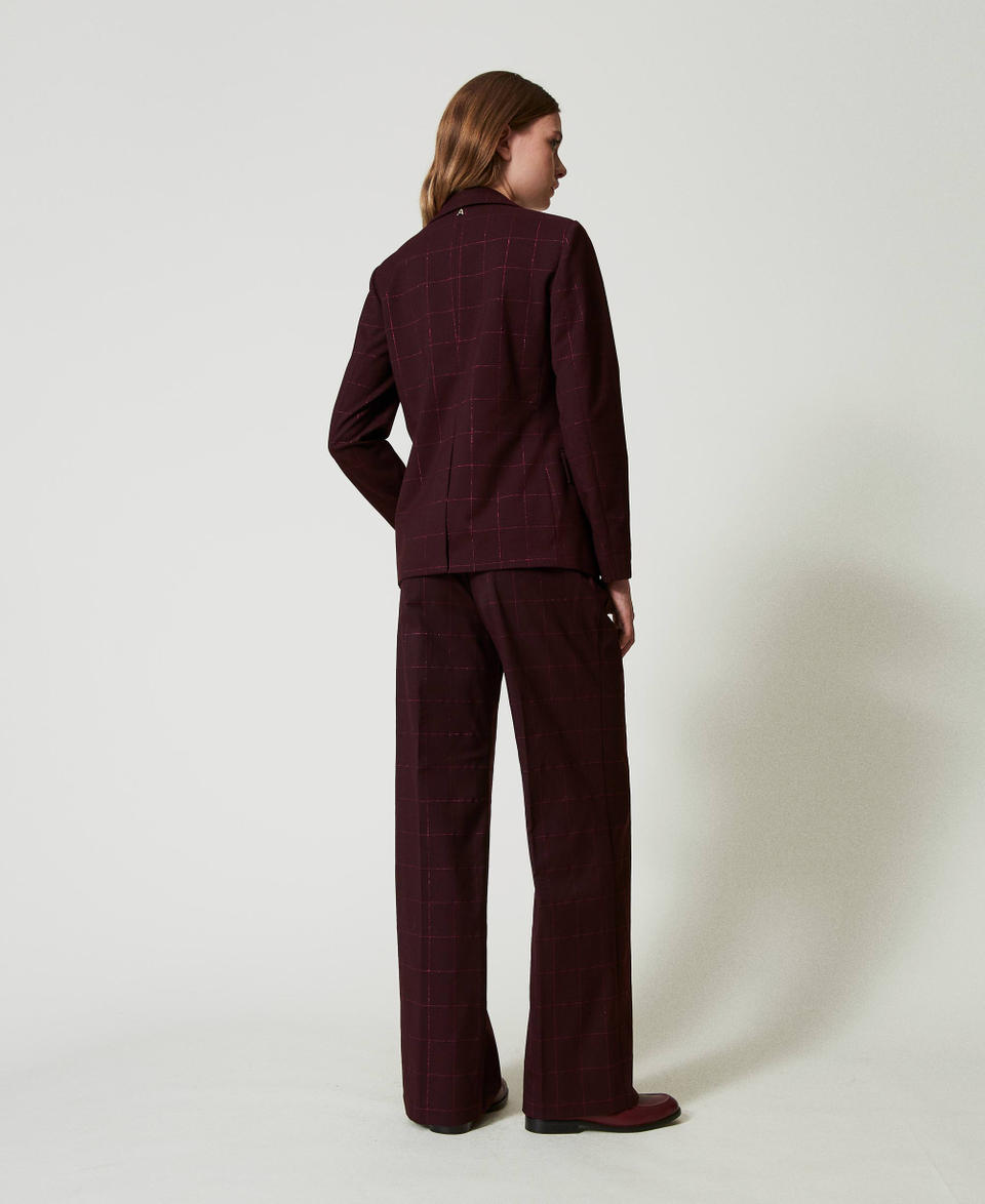 Twin Set Pantaloni a palazzo check con lurex Prezzo Ridotto