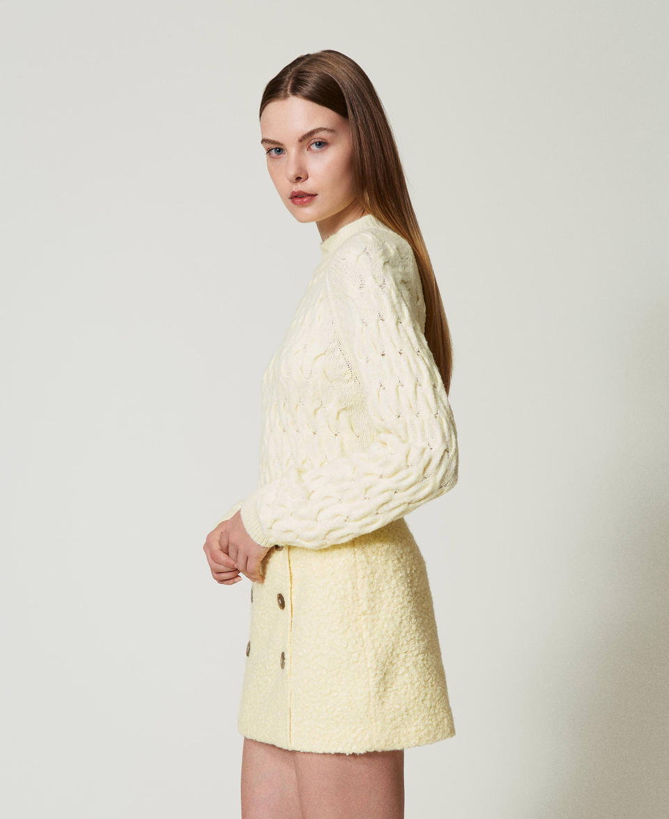 Twin Set Maglia lupetto in misto lana con trecce Convenienza