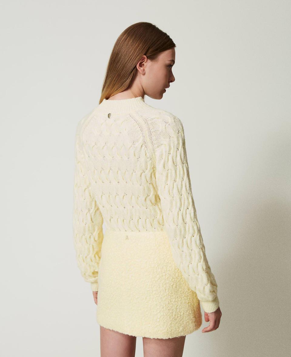 Twin Set Maglia lupetto in misto lana con trecce Convenienza