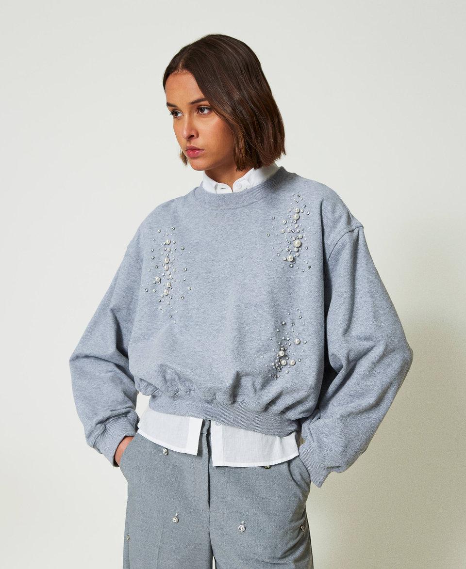 Twin Set Felpa boxy con ricamo a mano Sconto