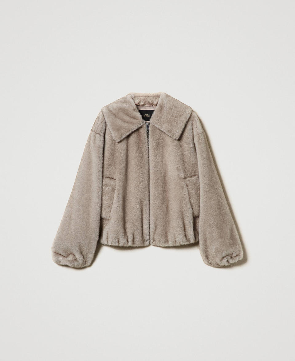 Twin Set Giacca corta in faux fur Saldi Di Fabbrica