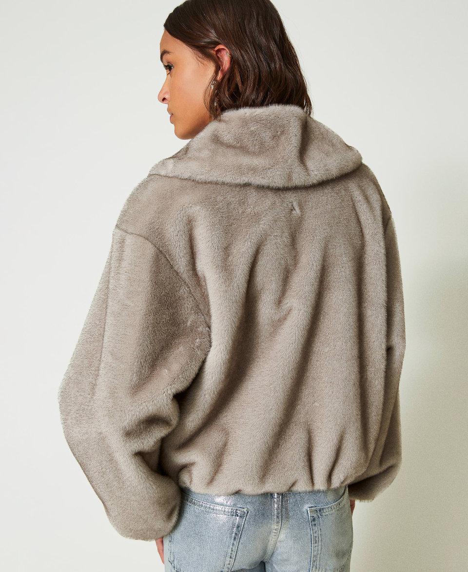 Twin Set Giacca corta in faux fur Saldi Di Fabbrica