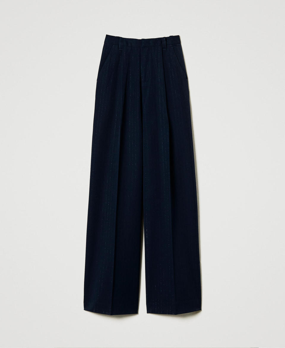 Twin Set Pantaloni wide leg gessati lurex I Più Venduti