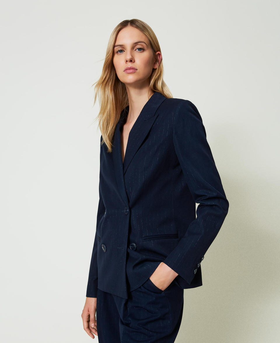 Twin Set Giacca blazer gessata lurex Vendite Flash