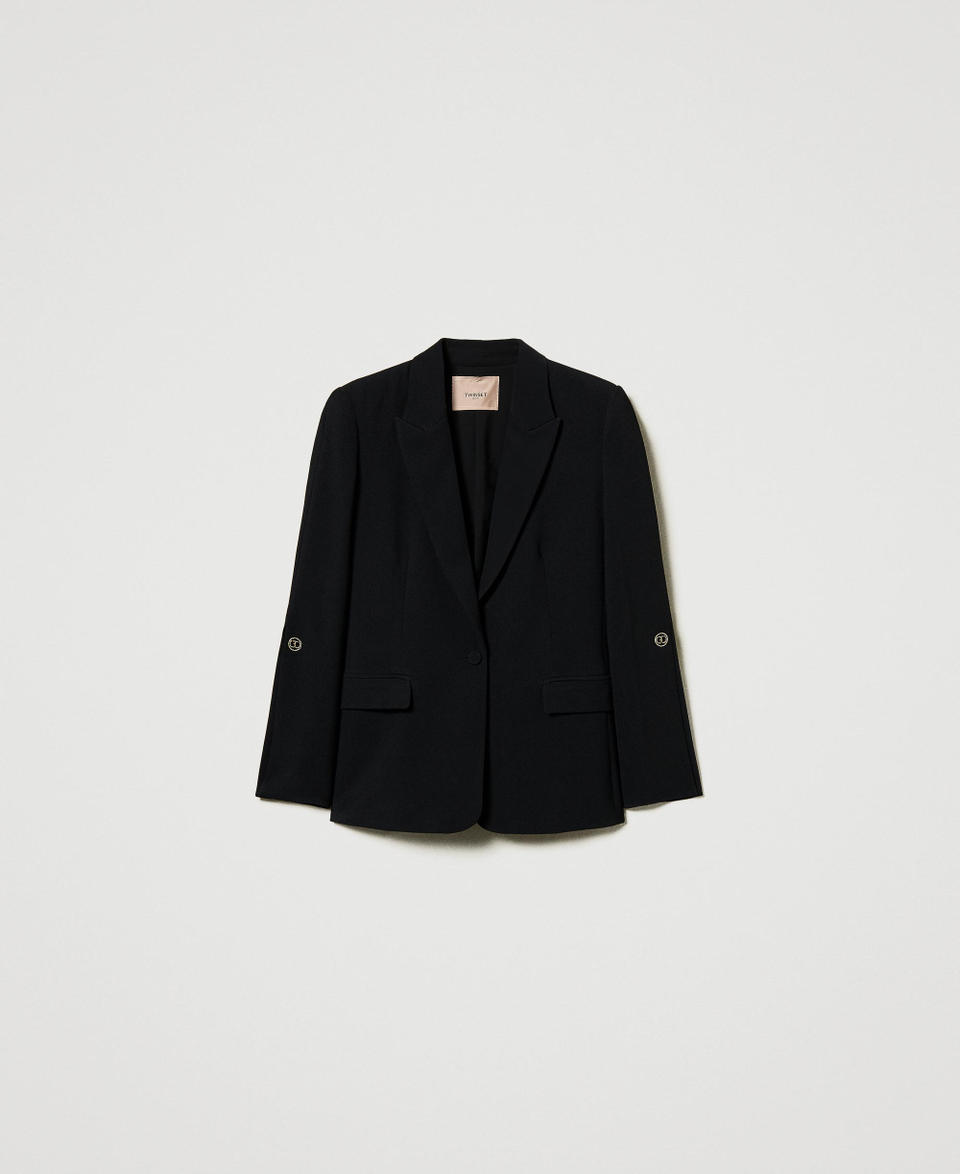 Twin Set Giacca blazer in crêpe cady con gemelli Negozio
