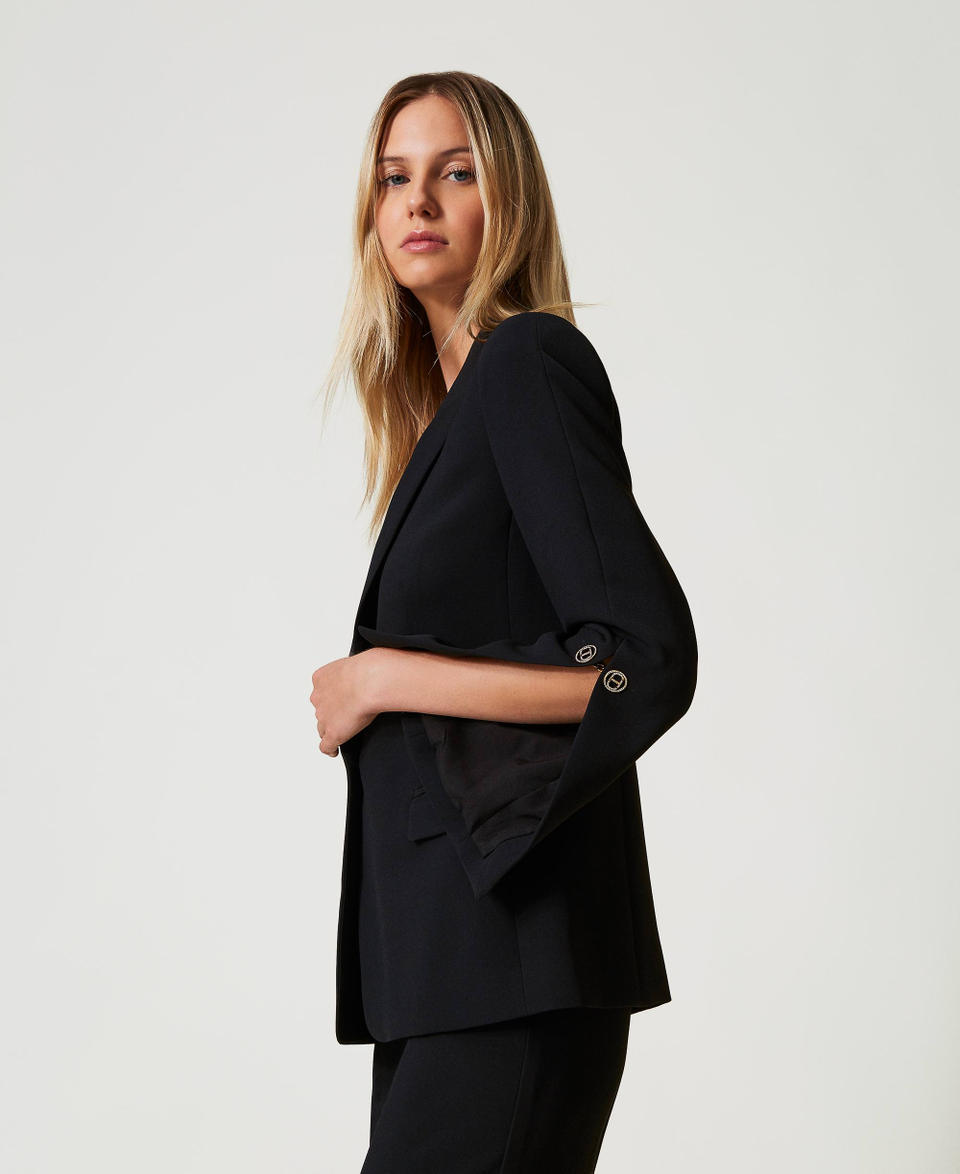 Twin Set Giacca blazer in crêpe cady con gemelli Negozio