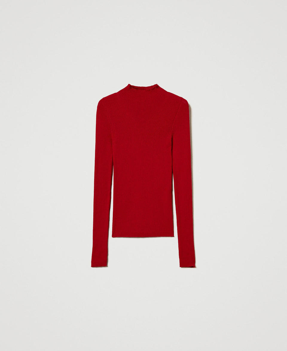 Twin Set Maglia lupetto seamless in lana Italy
