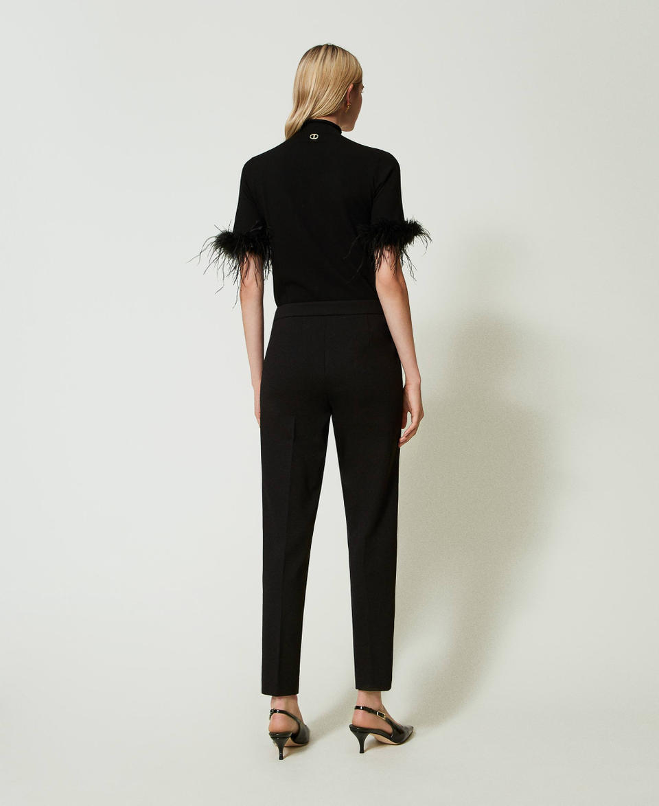 Twin Set Pantaloni con cinturino Oval T e piega Italia