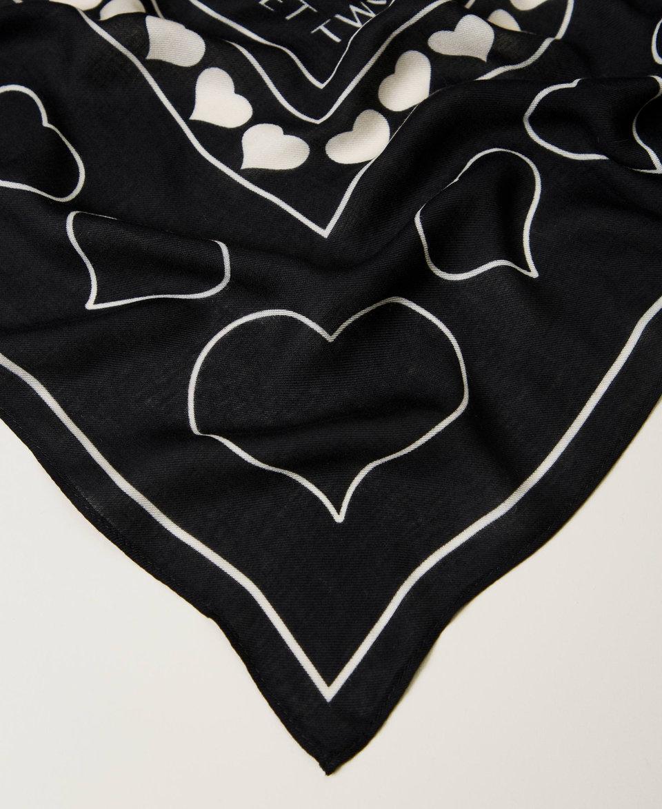 Twin Set Kefiah con stampa logo e cuori Pezzi Unici