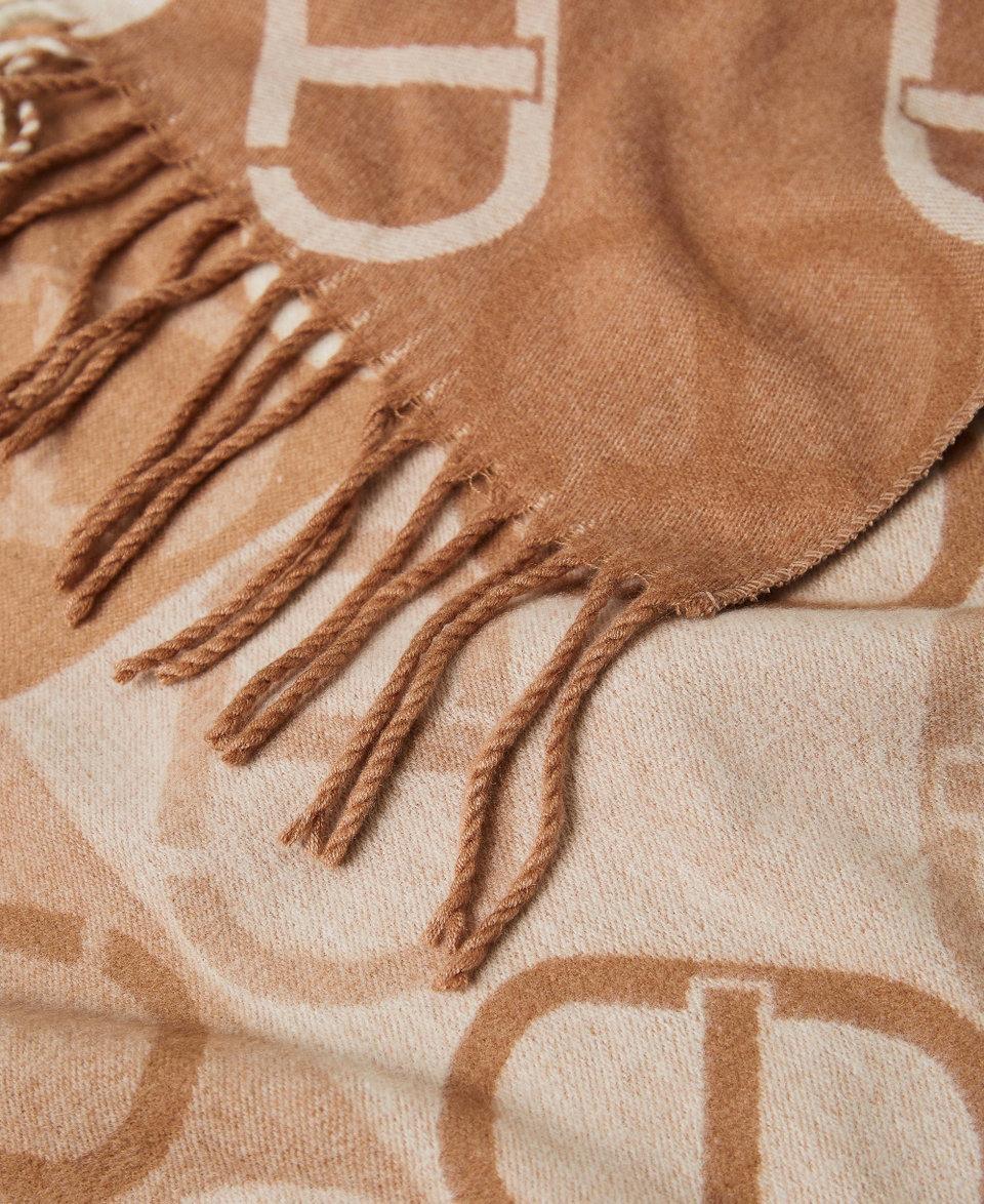 Twin Set Stola in panno jacquard con Oval T Soddisfazione Garantita
