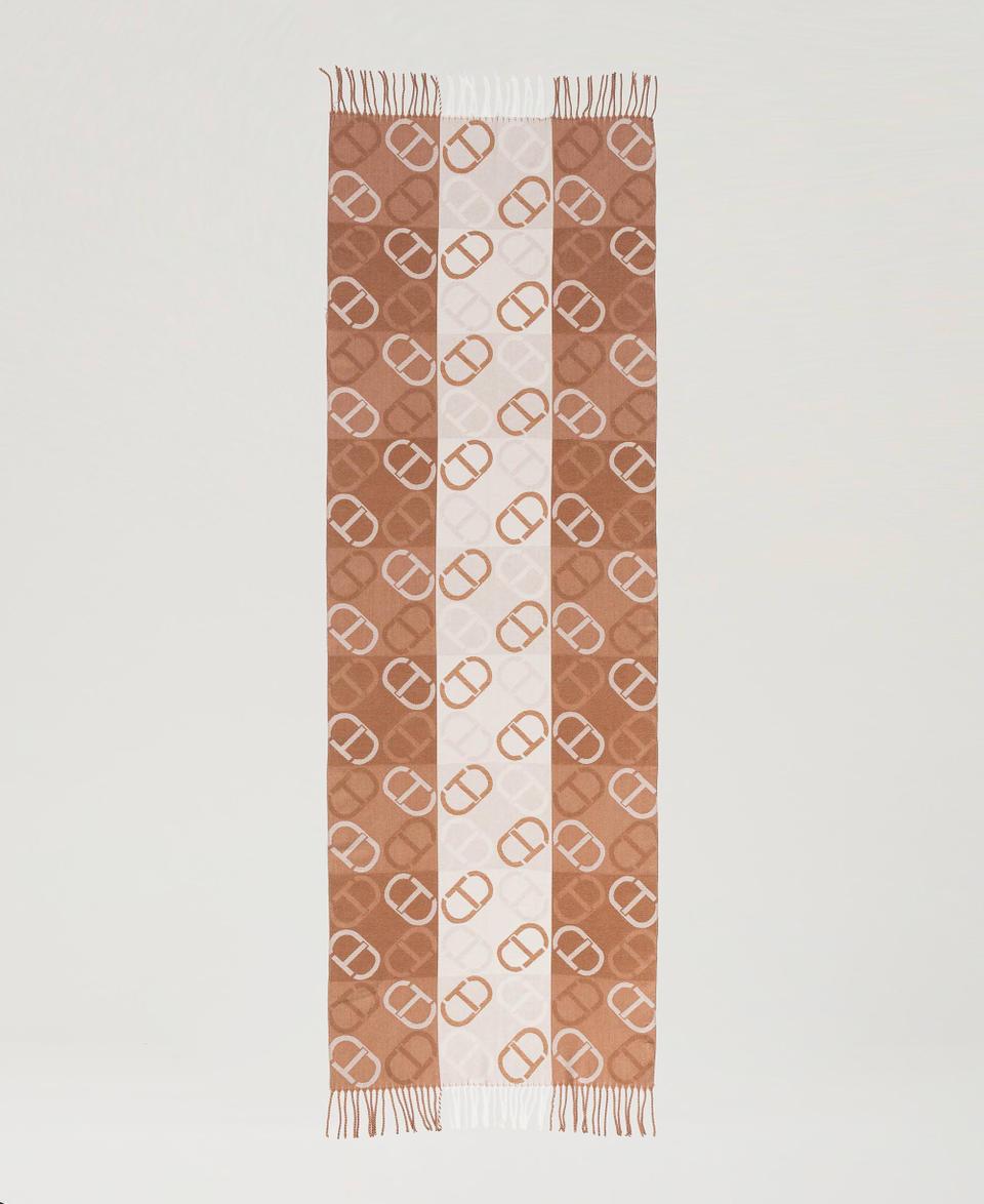 Twin Set Stola in panno jacquard con Oval T Soddisfazione Garantita