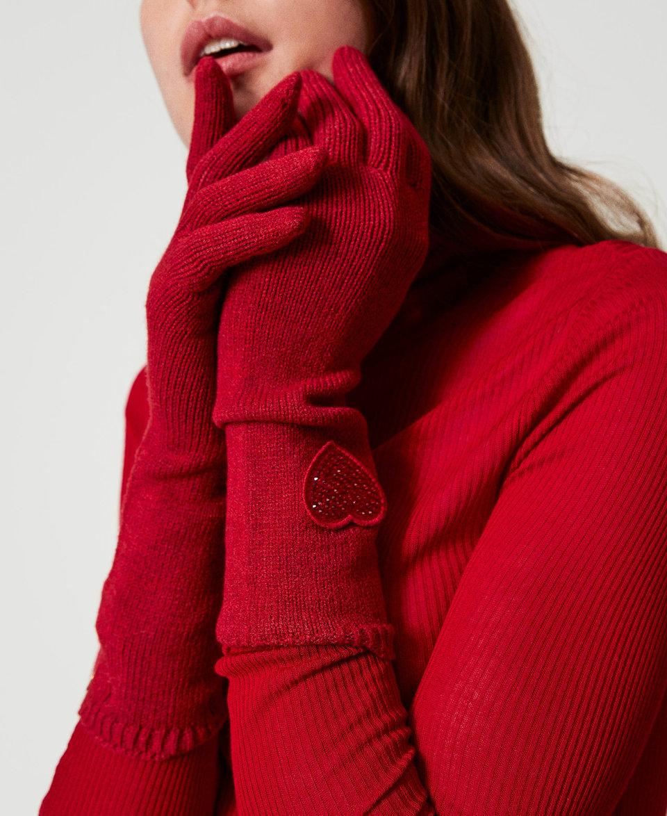 Twin Set Guanti in maglia con patch a cuore Acquista Ora