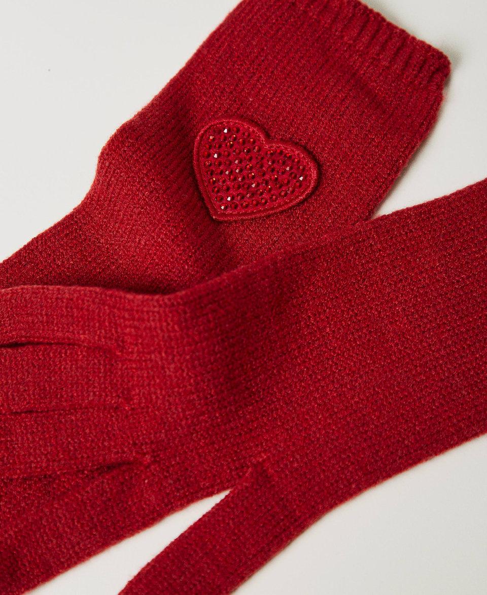 Twin Set Guanti in maglia con patch a cuore Acquista Ora