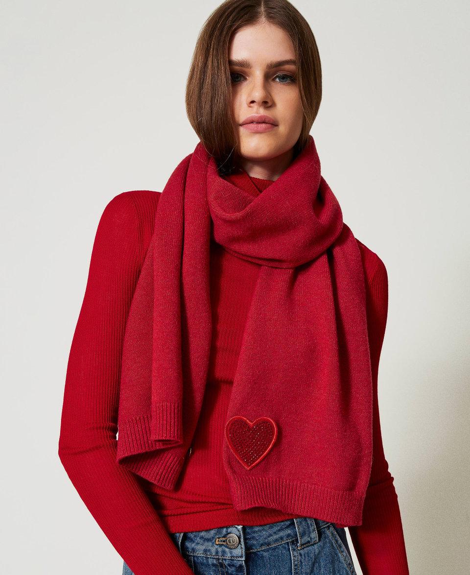 Twin Set Sciarpa in maglia con patch a cuore Promozione Limitata