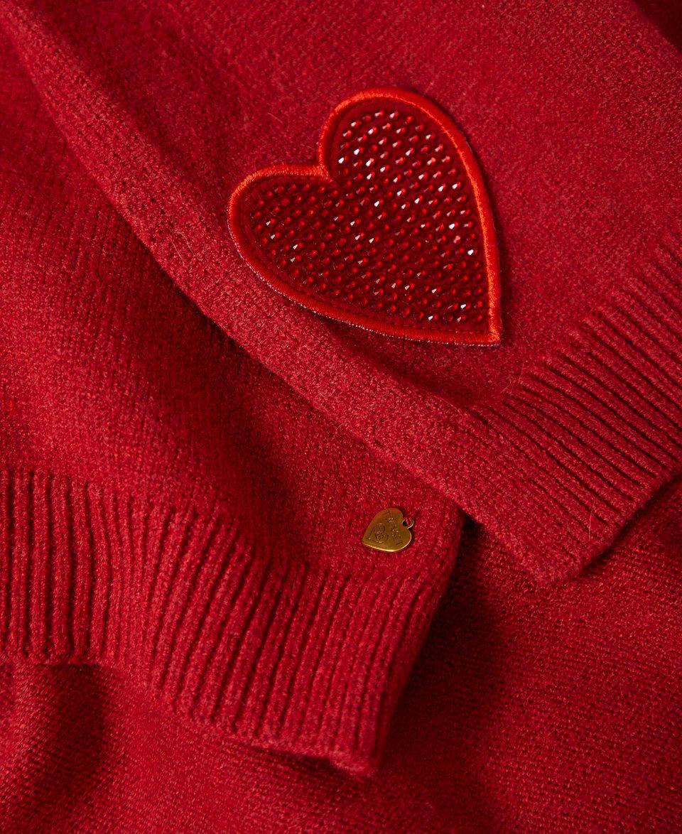 Twin Set Sciarpa in maglia con patch a cuore Promozione Limitata