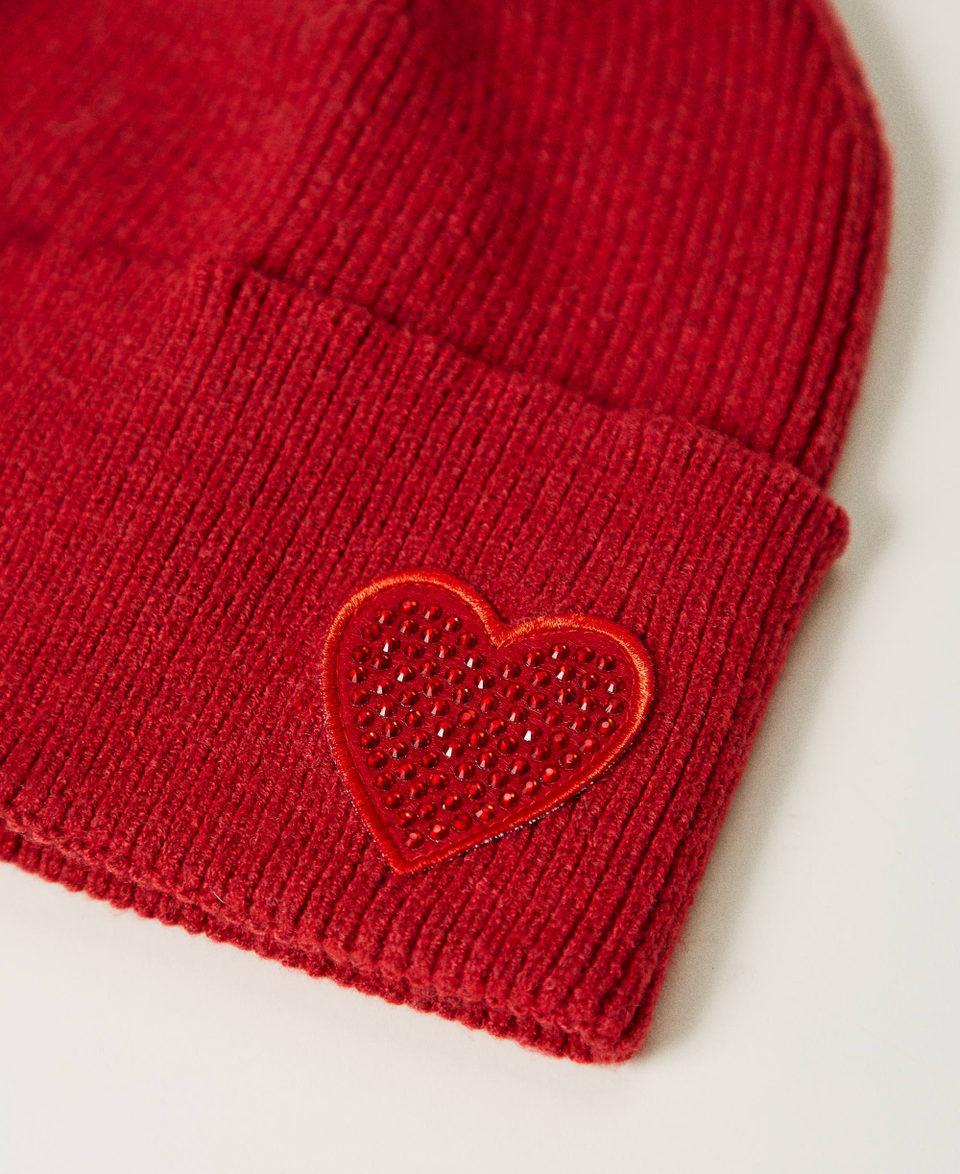 Twin Set Berretto in maglia con patch a cuore Fino Al -60%
